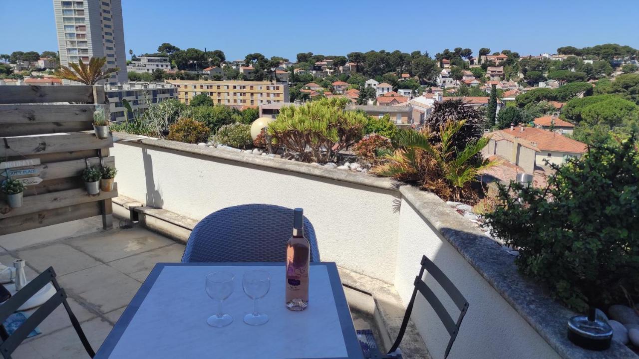 Grand Studio Terrasse De Standing, Pleine Vue Village Et Mer Carry-le-Rouet Exterior foto